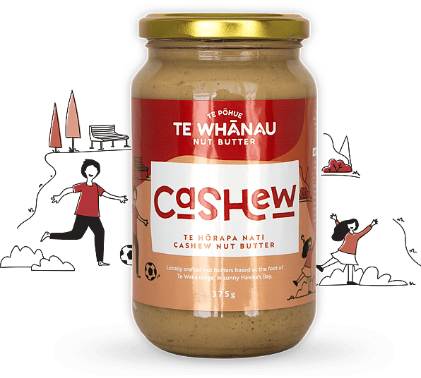 Creamy cashew nut butter made in New Zealand, inspired by the Gabrielle Floods 