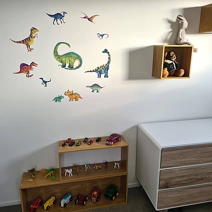 Just wanted to say thank you for the nice dinosaur decals. My son is absolutely loving it! Carlien