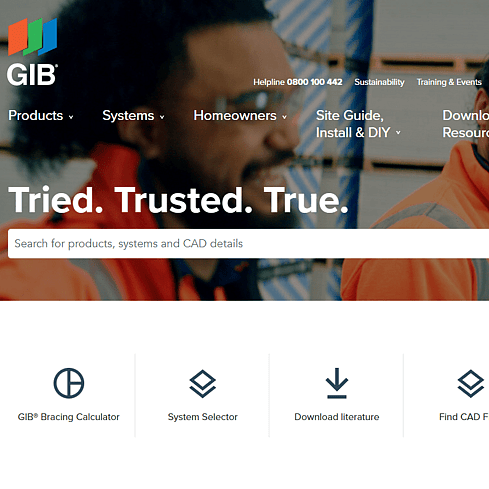 Winstone Wall Boards Website Screenshot