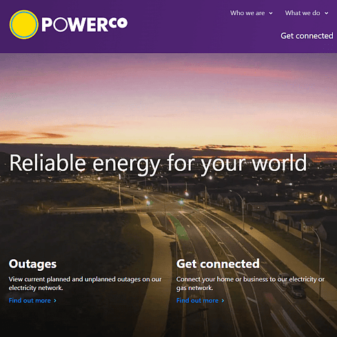 Powerco Website Screenshot