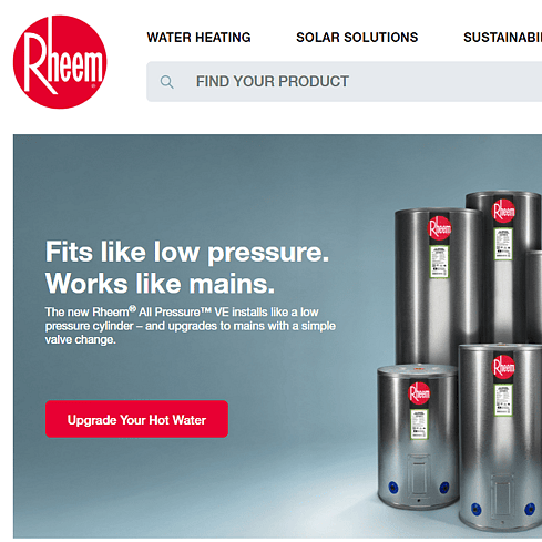 Rheem Website Screenshot
