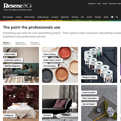 Resene Website Screenshot