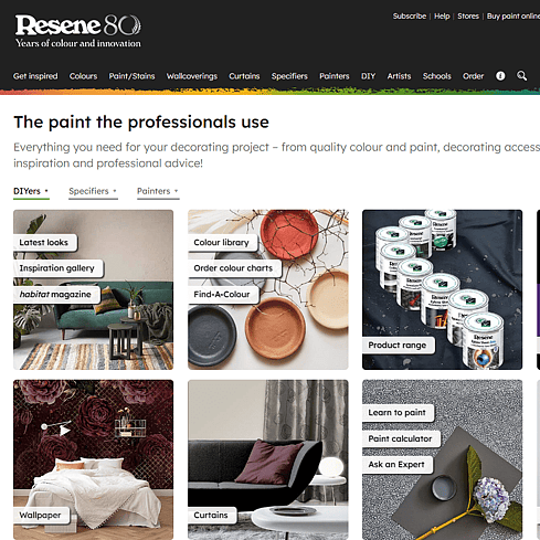Resene Website Screenshot