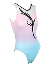 Sleeveless Gymnastics Leotard with colour fade from Blue to Pink