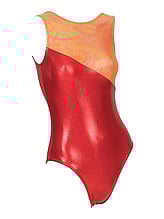 Sleeveless Gymnastics Leotard in orange and red 