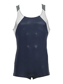 Men's and Boys Unitards Gymnastics in Black with a Teal green on the top sides straps of armpits 