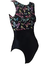 Sleeveless Gymnastics Leotard in Plain Turquoise sequin 