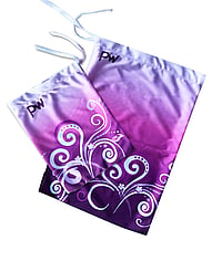 Rhythmic, Ice Skating or Gymnastics Guard Bags in a fade of White and Cerise Pink with Swirls