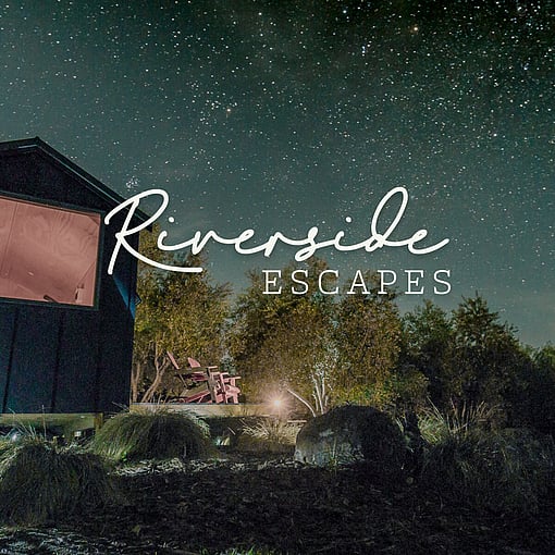 Riverside Escapes Brand & website | Glamping off grid accommodation.  Far North graphic design, brand design, web design