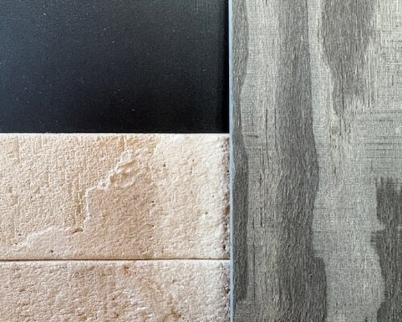 Colorsteel, Accoya and Midlank brick samples