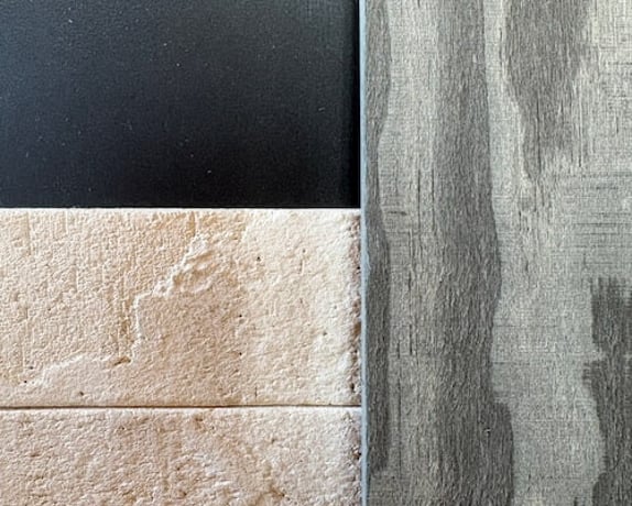 Colorsteel, Accoya and Midlank brick samples