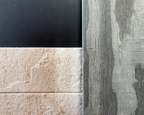 Colorsteel, Accoya and Midlank brick samples