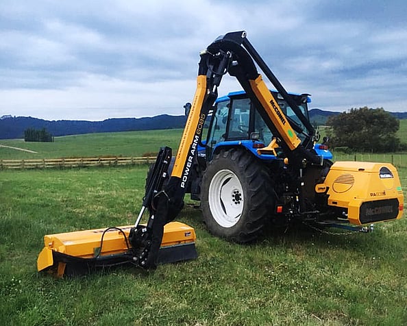Habraken Fencing Ltd taking the hedgecutter out for a project. Auckland & Waikato.