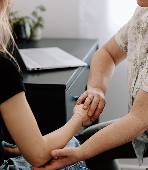Image of Heather from Vital Body Therapy treating a client with Scar Tissue Release. Cambridge clinic location, Waikato. New Zealand.