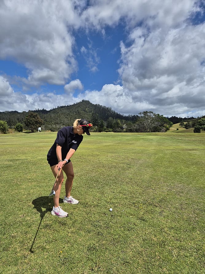 Jacqui Gage-Brown on the golf course &mdash; deliberate strategy before every shot, just like making the right marketing hire