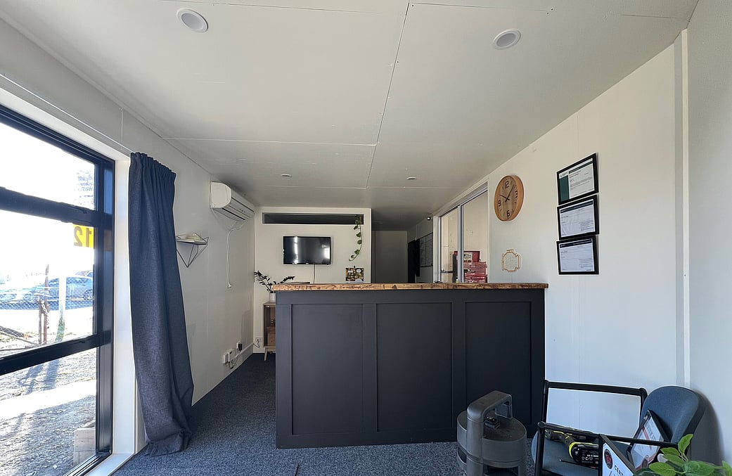 Kihikihi Garage's new office space at their Cambridge Road workshop.