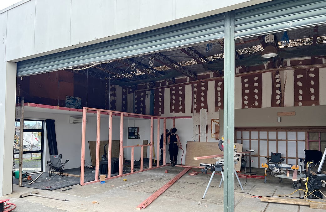 Kihikihi Garage team start their renovations on the Cambridge Road building in Te Awamutu