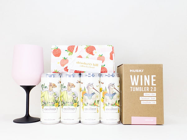 PREMIUM WINE CANS, TEATOWEL AND WINE COOLER