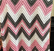 Pink, white & grey Chevron Throw