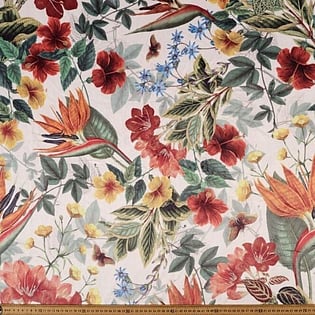 Floral with butterflies velvet