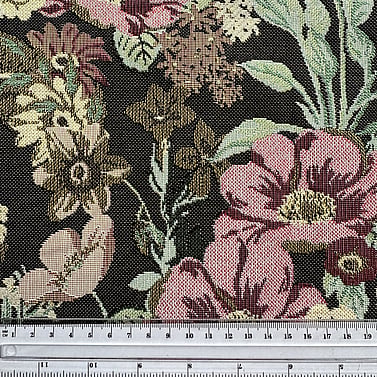 Tapestry floral with brown background
