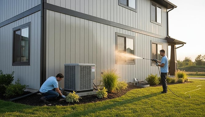 house washing on a two level house