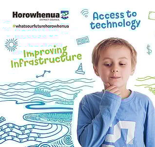 Illustration with young child in a thinking pose