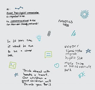 Comments in children's hand writing