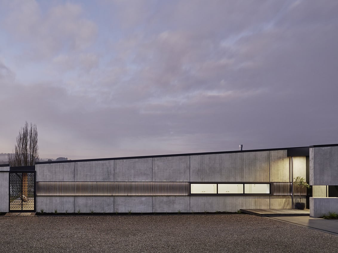 award winning low profile concrete clad home modern barn house