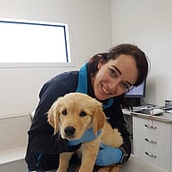 Vet Janine and puppy