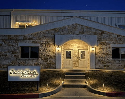 Front of Daddy Shack Golf Club facility