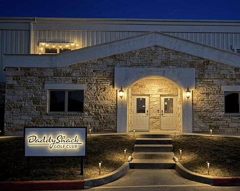 Front of Daddy Shack Golf Club facility