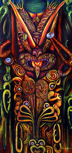 Regan Balzer (detail) Mokai Torea 2012  - Acrylic on Canvas   800mm x 1800mm