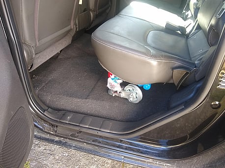 Fits underneath seat