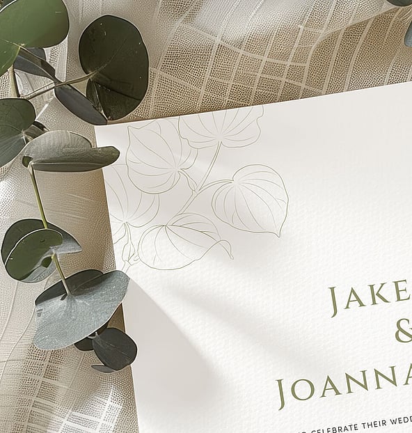 Kawakawa wedding stationery suite New Zealand elegant minimal invitations