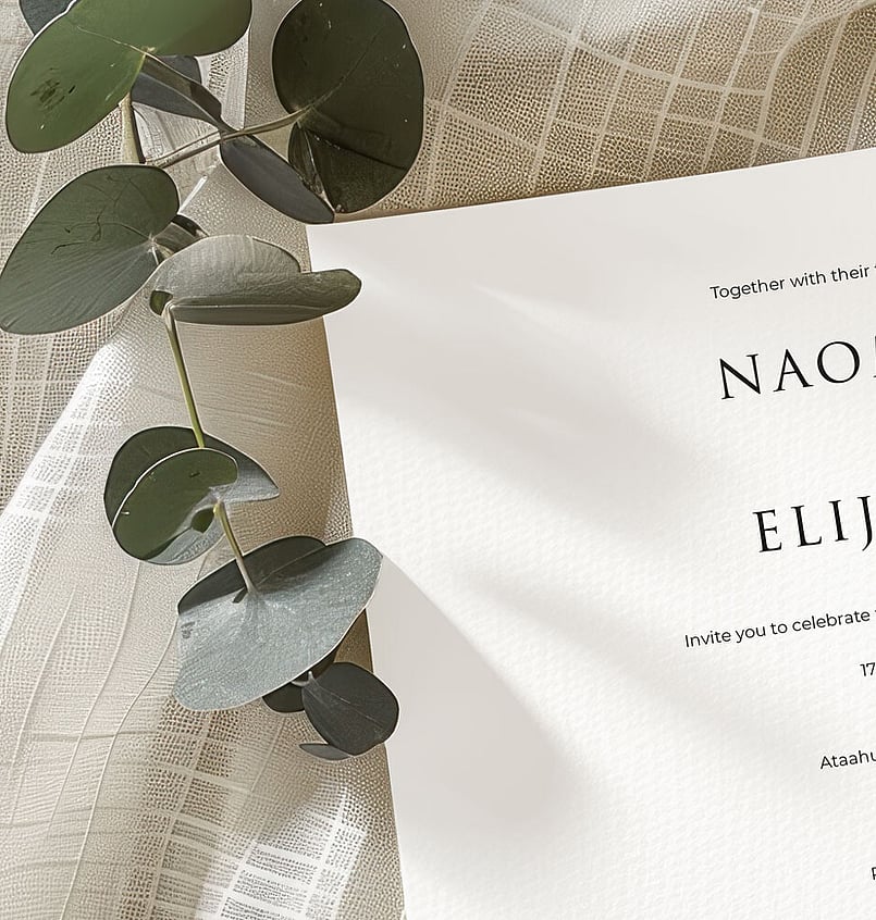 Wildflower wedding stationery suite New Zealand elegant minimal invitations