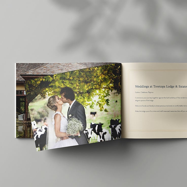 wedding marketing brochure design for luxury wedding venue