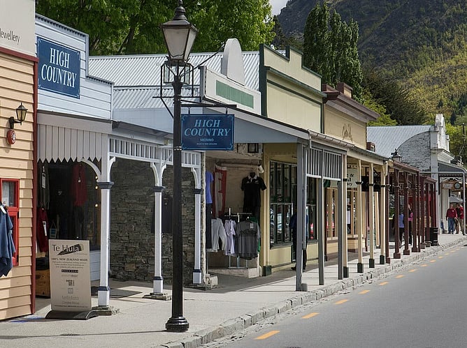 Street line of shops in the historic town Arrowtown