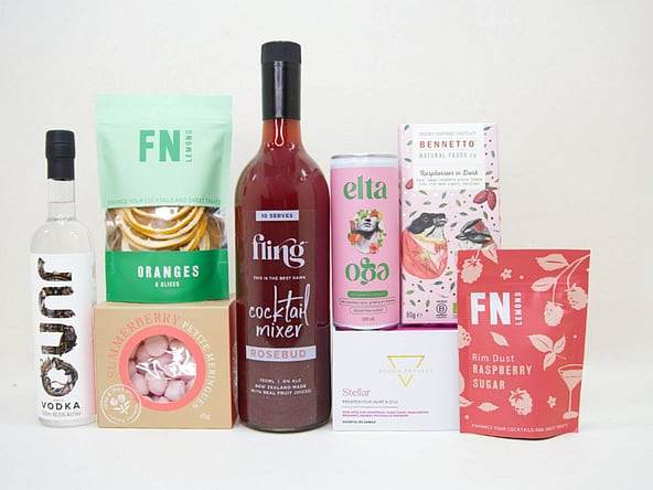 FLING ROSE BUD COCKTAIL AND JUNO VODKA, FN LEMONS