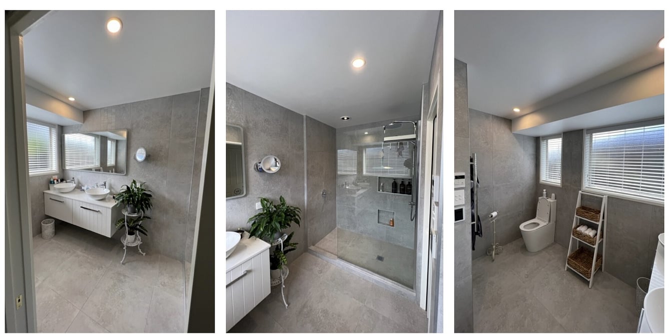 Wattle Downs Bathroom renovation with full height tiling and double vanity