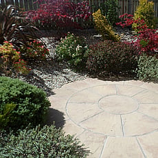 Rotunda circle surrounded by selected shrubbery