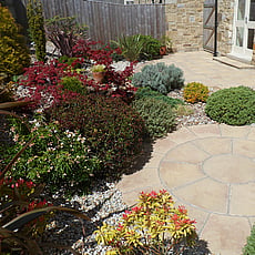 Rotunda circle surrounded by selected shrubbery