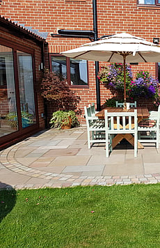 Sawn sandstone padio