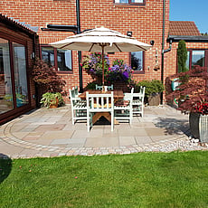 Sawn sandstone padio