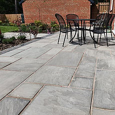 Natural sandstone with limestone cobble sets