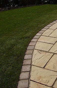 Heritage York stone with cobble edge