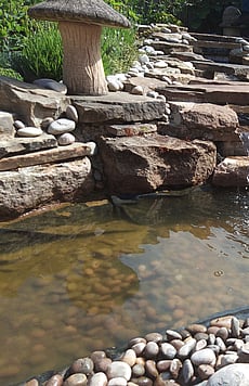 Natural sandstone water feature
