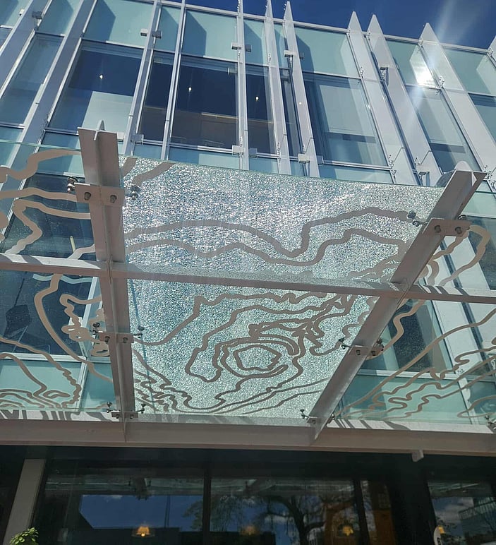 Decorative glass canopy