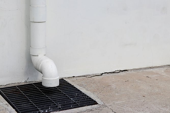 downpipe going into drain