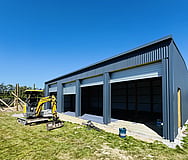 4 bay colour steel pole shed new denim blue 